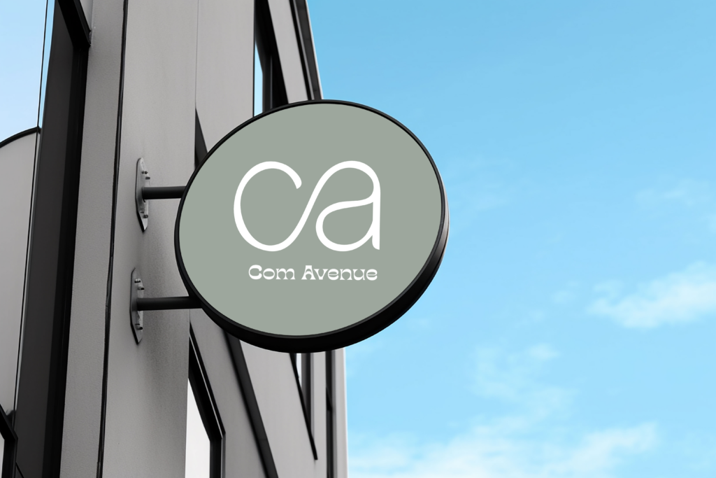 blank round sign board attached wall building